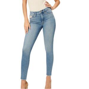 Good American Good Legs Frayed High Waist Skinny Jeans Plus Size 16 Raw hem